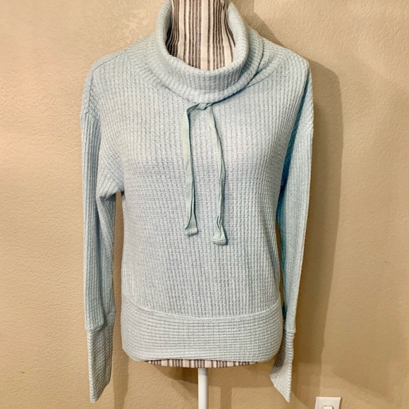 NEW Anthropologie Sweater XS Seafoam Cowlneck Textured Soft Saturday Sunday - Picture 1 of 16